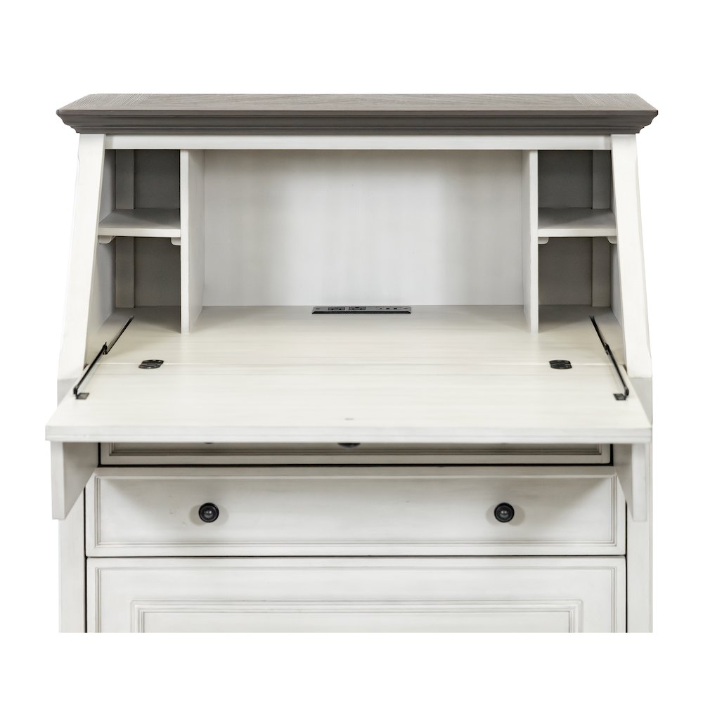 Hartford Wood Drop-Lid Secretary Desk, Fully Assembled, White