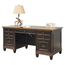 Hartford Wood Double Pedestal Desk, Black