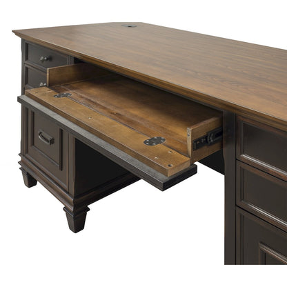 Hartford Wood Double Pedestal Desk, Black