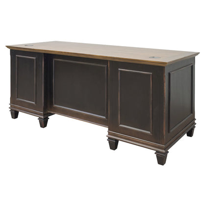 Hartford Wood Double Pedestal Desk, Black