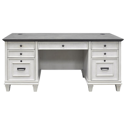 Hartford Wood Double Pedestal Desk, White