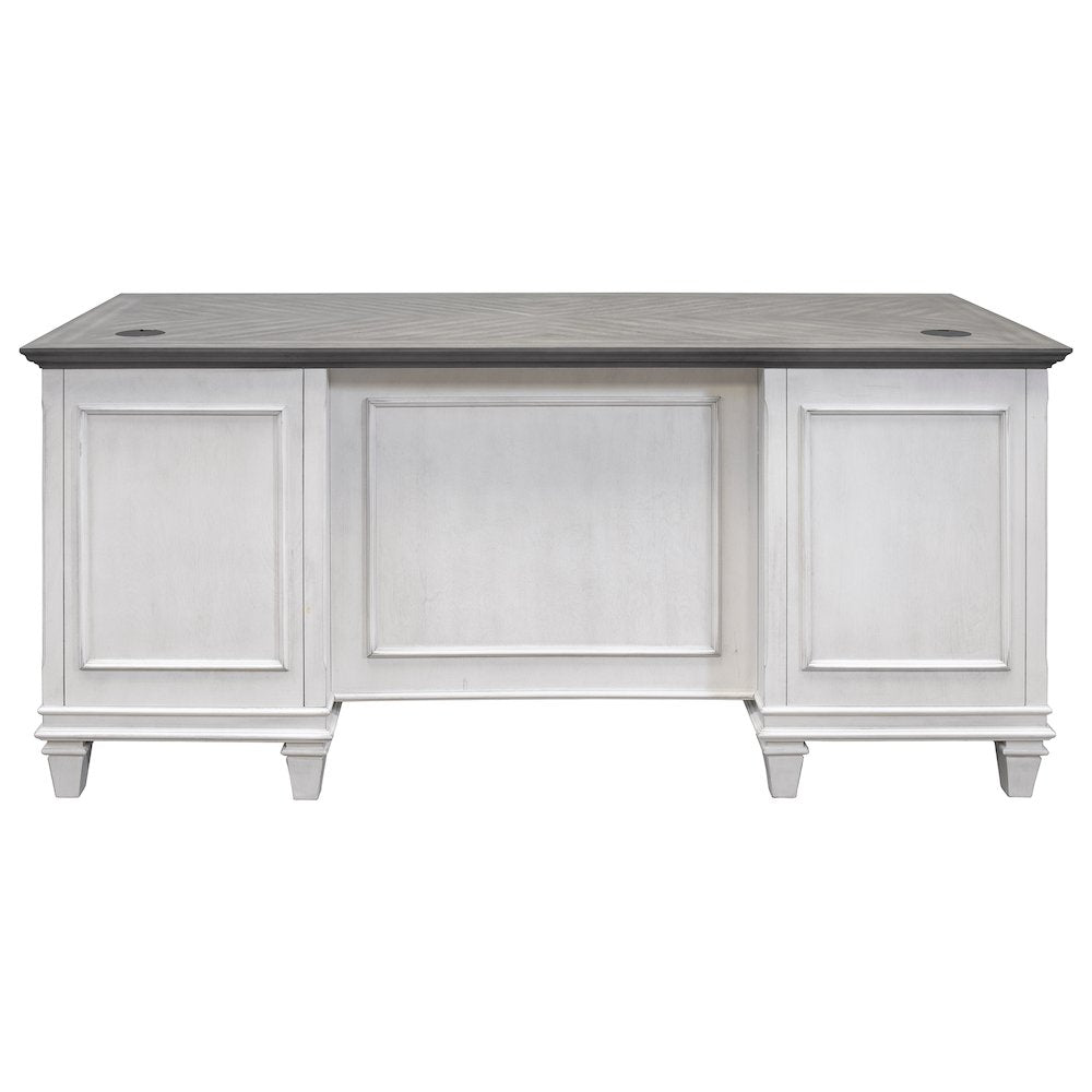 Hartford Wood Double Pedestal Desk, White