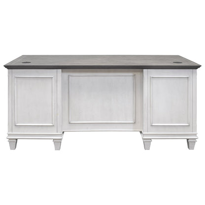 Hartford Wood Double Pedestal Desk, White