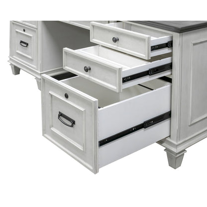 Hartford Wood Double Pedestal Desk, White