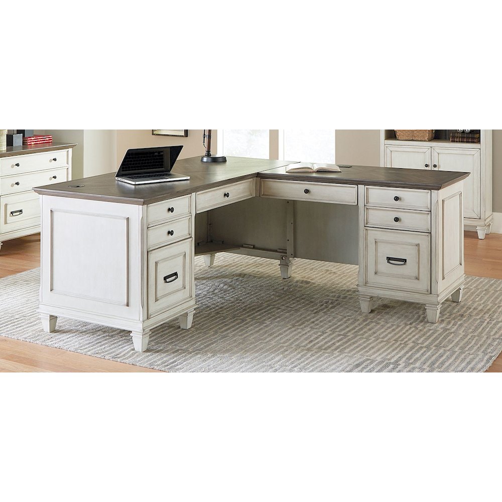 Hartford Wood L-Desk and Return