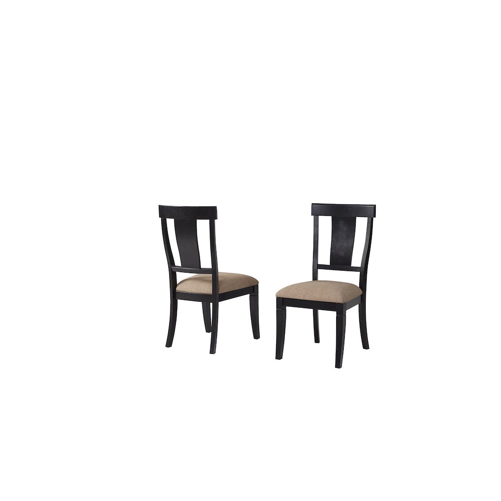 Hartford Two Wood Traditional Kitchen Table Chairs, Black