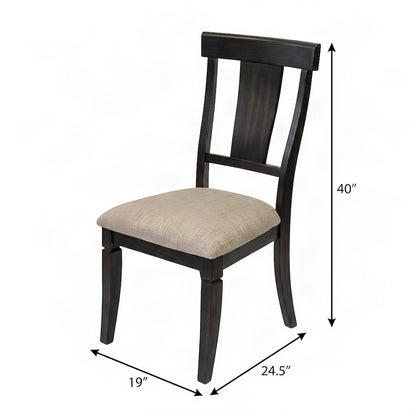 Wooden Traditional Dining and Kitchen Table Chairs, Set of 2, Black