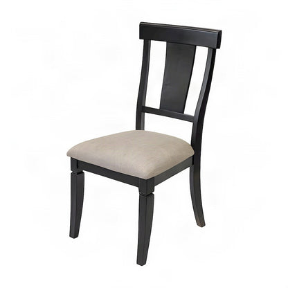 Wooden Traditional Dining and Kitchen Table Chairs, Set of 2, Black