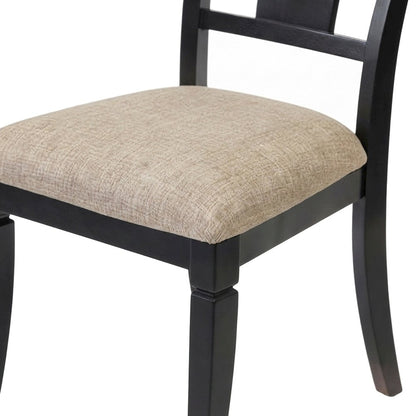 Wooden Traditional Dining and Kitchen Table Chairs, Set of 2, Black