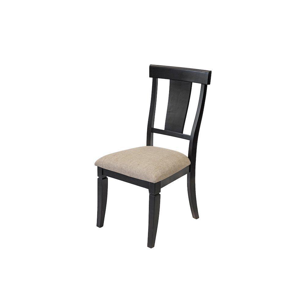 Hartford Two Wood Traditional Kitchen Table Chairs, Black