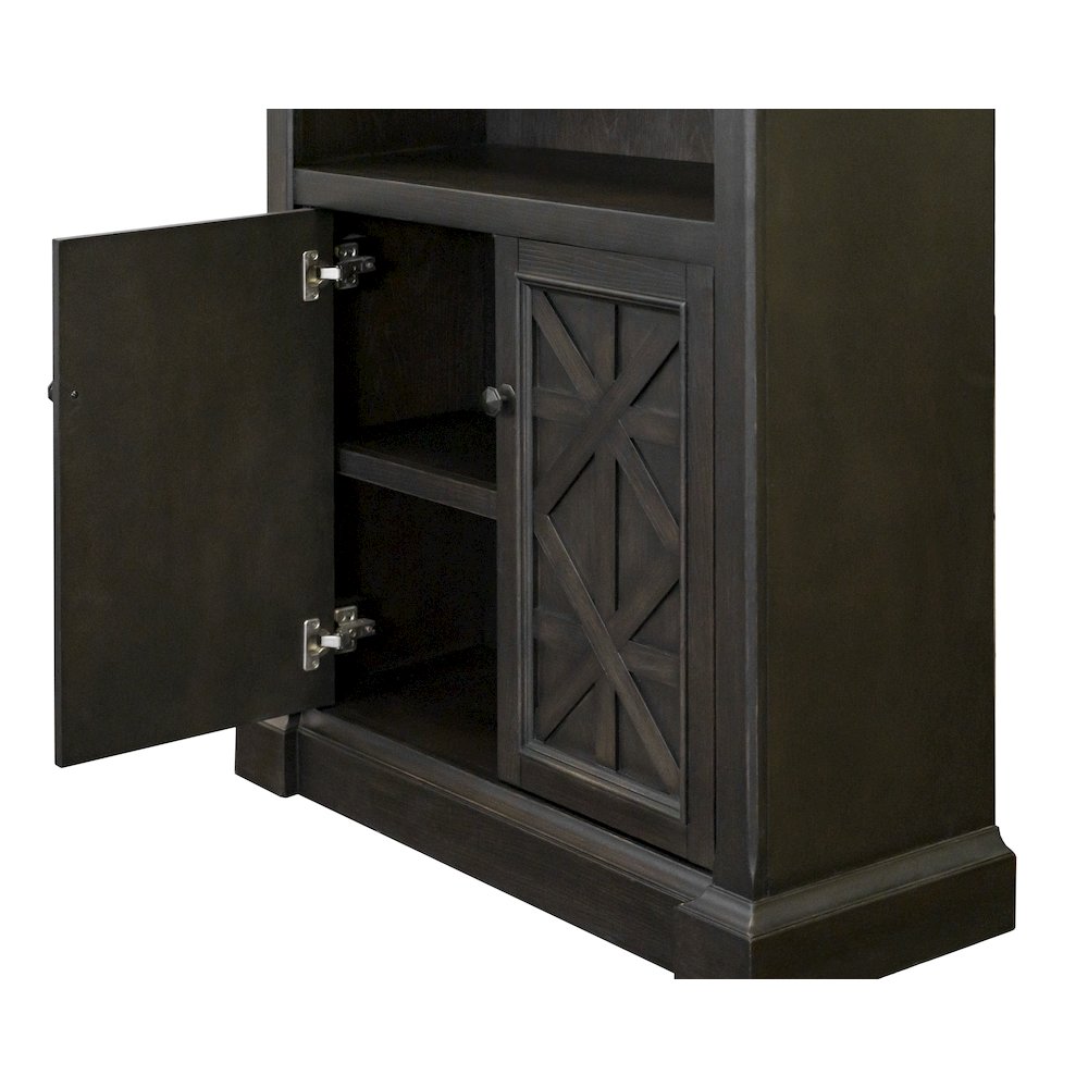 Kingston Wood Bookcase With Doors, Fully Assembled
