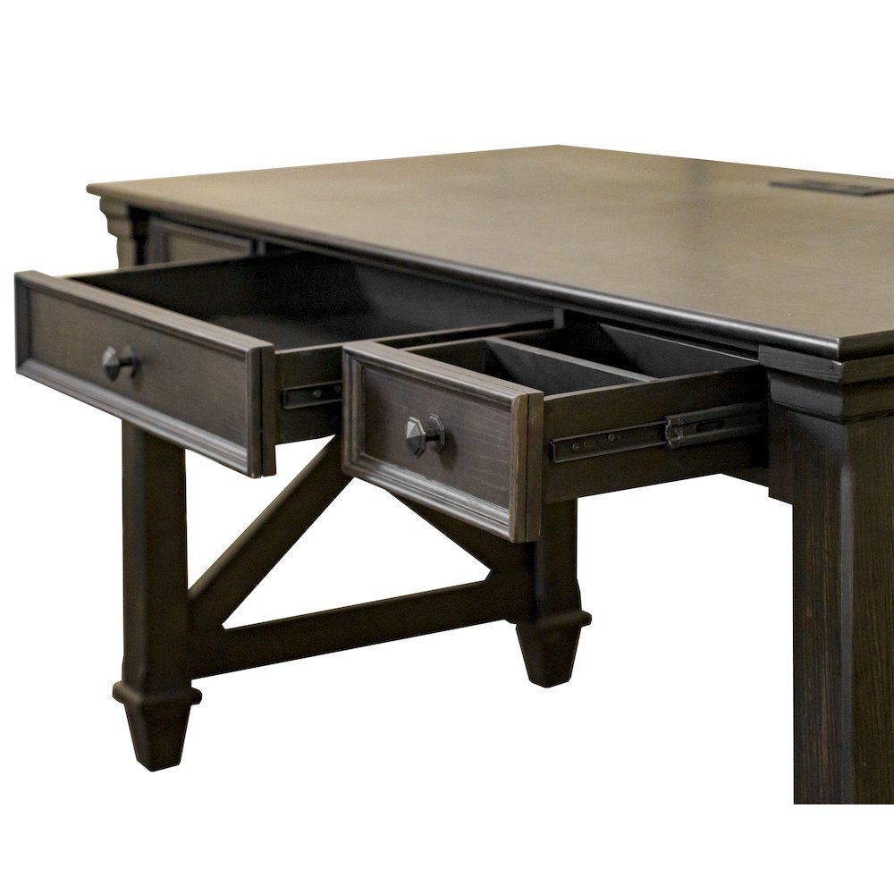 Kingston Traditional Wood Writing Desk, Dark Brown
