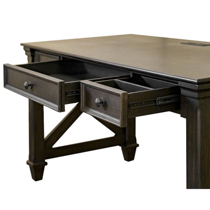 Kingston Traditional Wood Writing Desk, Dark Brown