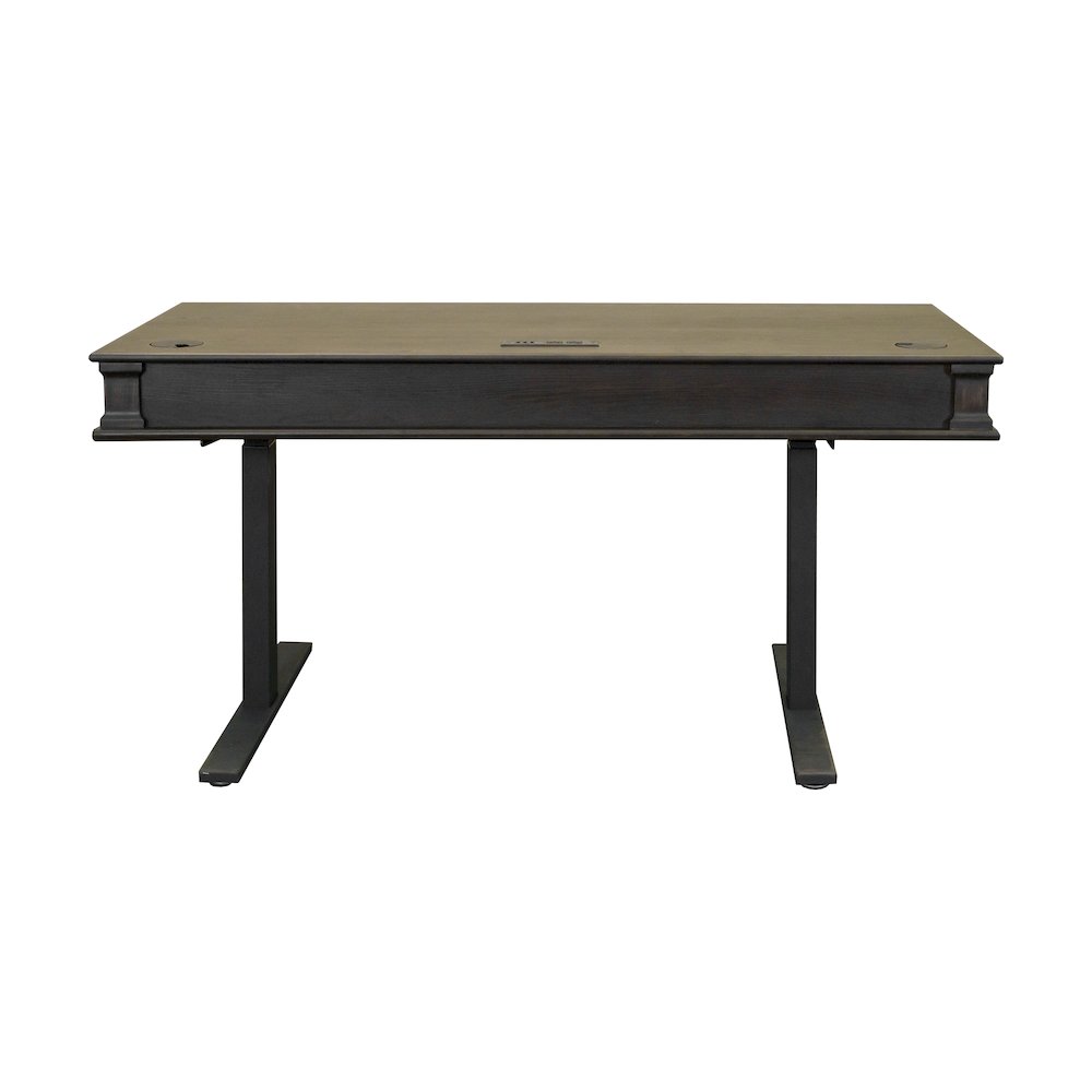 Kingston Wood Electronic Sit/Stand Desk, Dark Brown