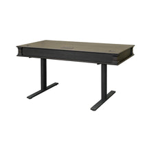Kingston Wood Electronic Sit/Stand Desk, Dark Brown