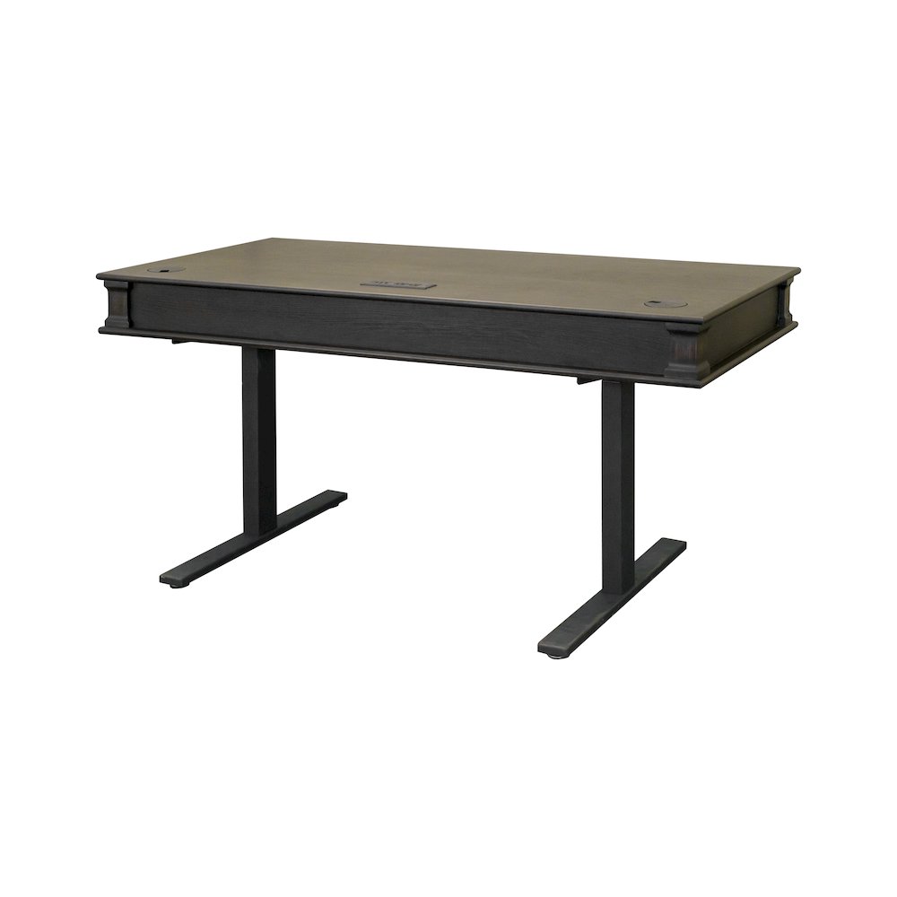 Kingston Wood Electronic Sit/Stand Desk, Dark Brown
