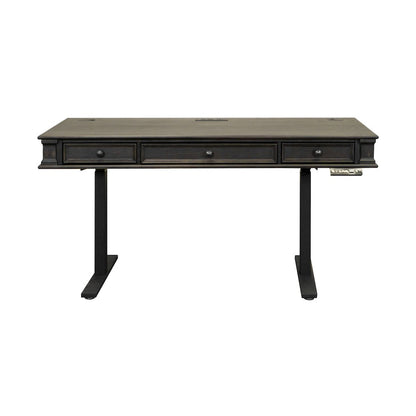 Kingston Wood Electronic Sit/Stand Desk, Dark Brown
