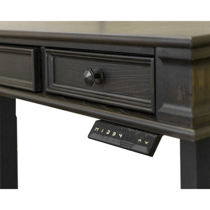 Kingston Wood Electronic Sit/Stand Desk, Dark Brown