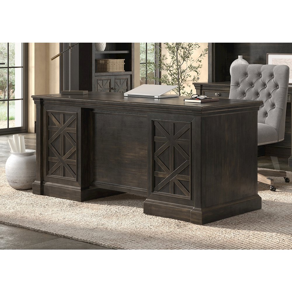 Kingston Wood Double Pedestal Executive Desk, Fully Assembled