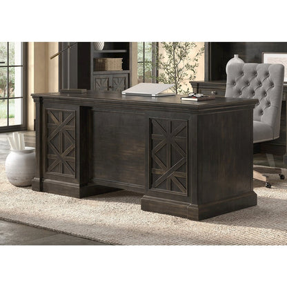 Kingston Wood Double Pedestal Executive Desk, Fully Assembled