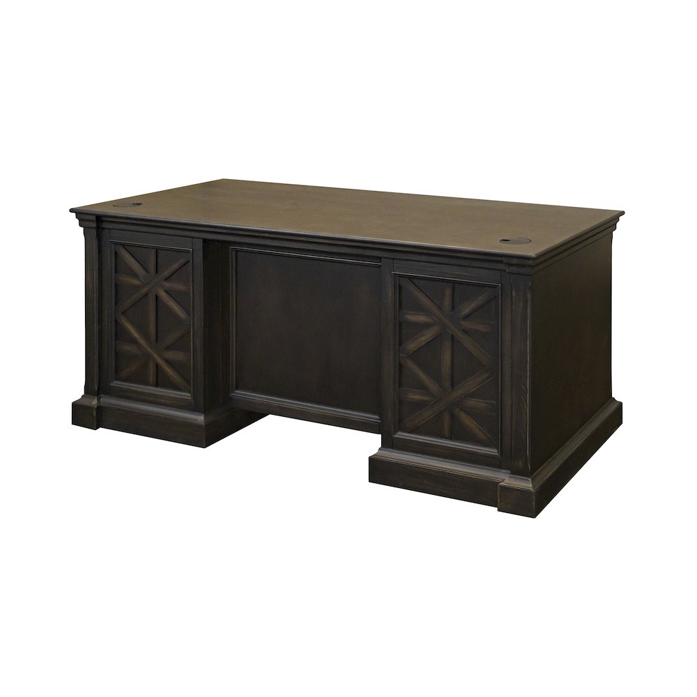 Kingston Wood Double Pedestal Executive Desk, Fully Assembled