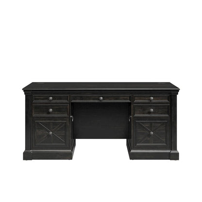 Kingston Wood Double Pedestal Executive Desk, Fully Assembled