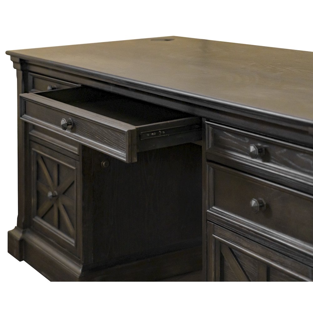 Kingston Wood Double Pedestal Executive Desk, Fully Assembled