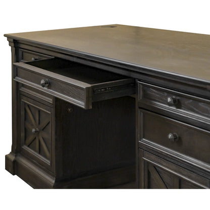 Kingston Wood Double Pedestal Executive Desk, Fully Assembled