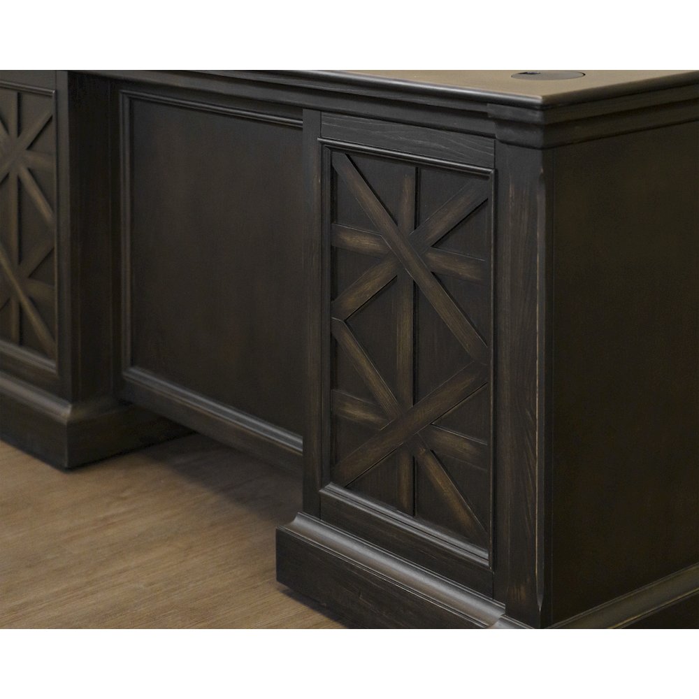 Kingston Wood Double Pedestal Executive Desk, Fully Assembled
