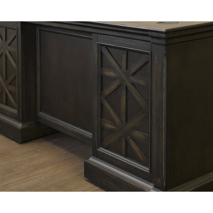 Kingston Wood Double Pedestal Executive Desk, Fully Assembled