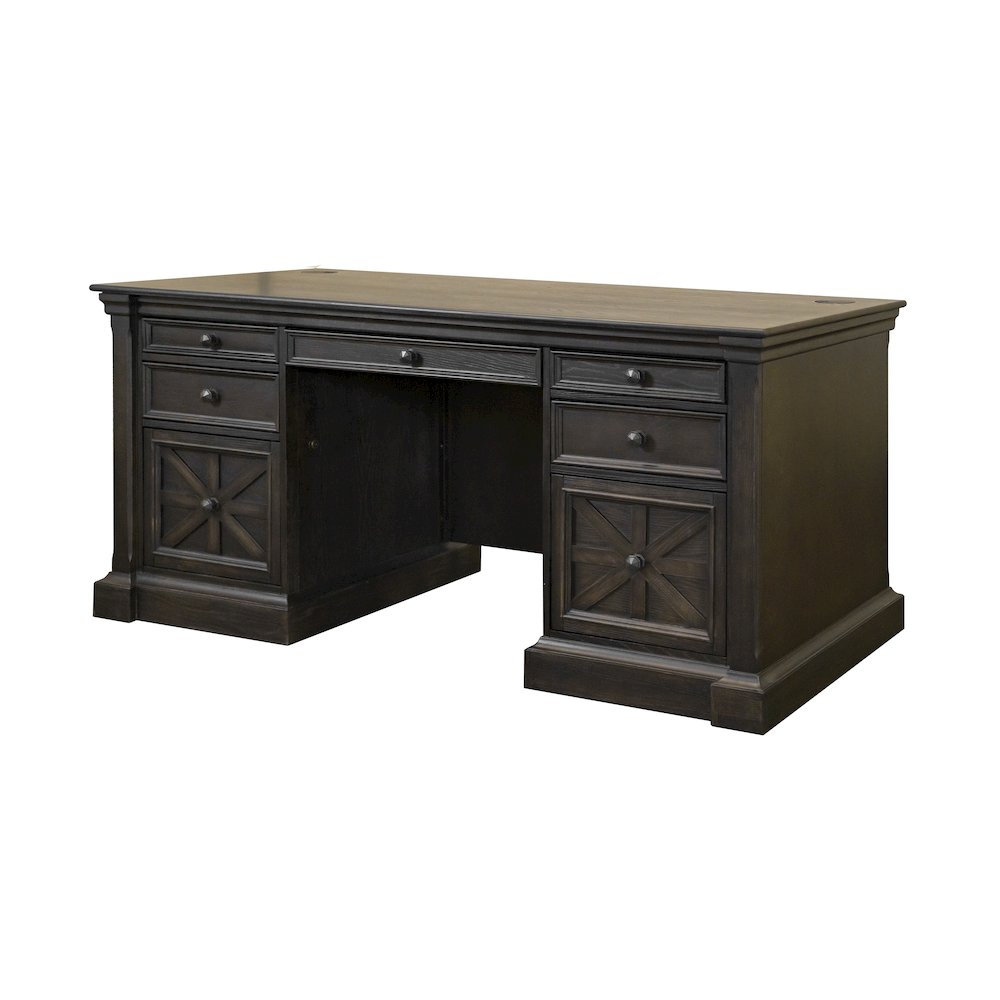 Kingston Wood Double Pedestal Executive Desk, Fully Assembled