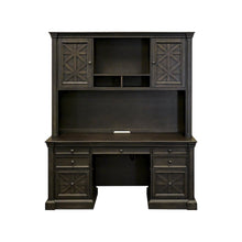 Wood Hutch With Doors, Fully Assembled, Center Open Storage, Brown Finish