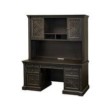 Wood Hutch With Doors, Fully Assembled, Center Open Storage, Brown Finish
