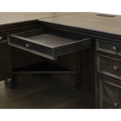 Kingston Wood L-Desk & Return, Writing Table & Return