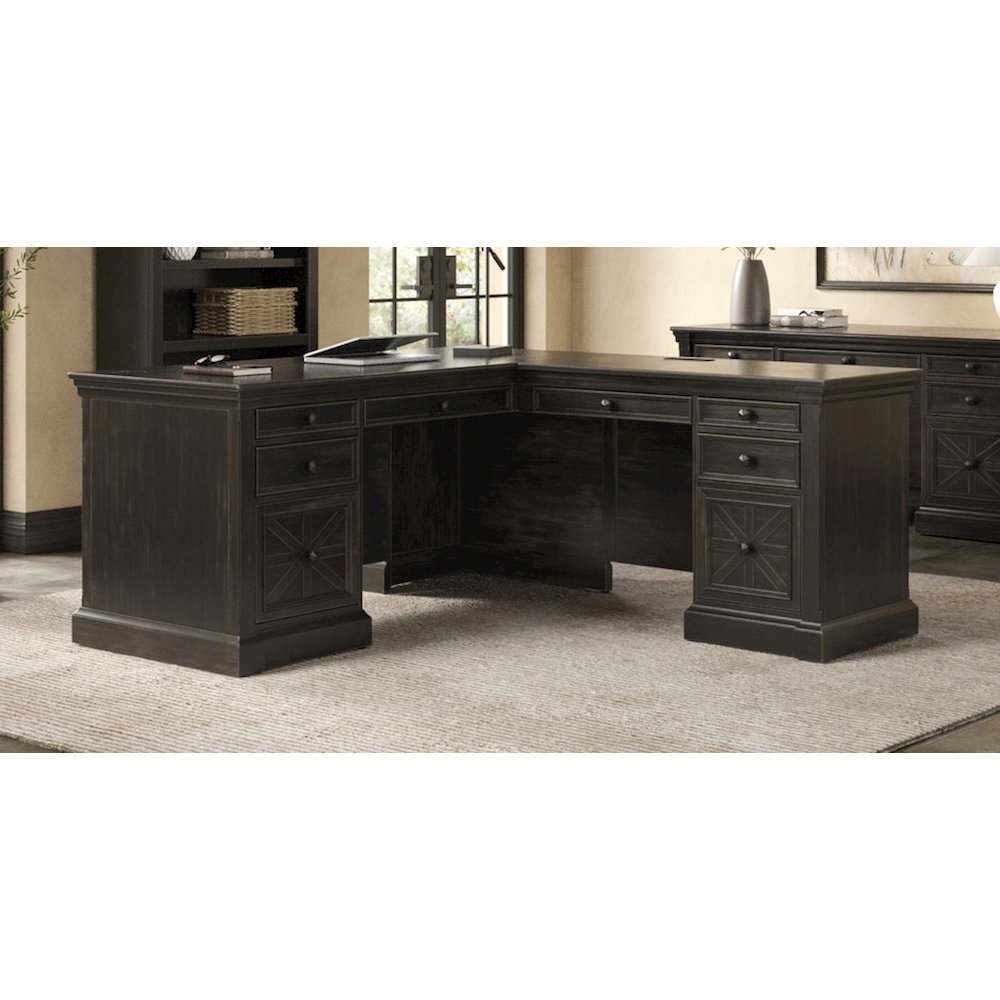 Kingston Wood L-Desk & Return, Writing Table & Return