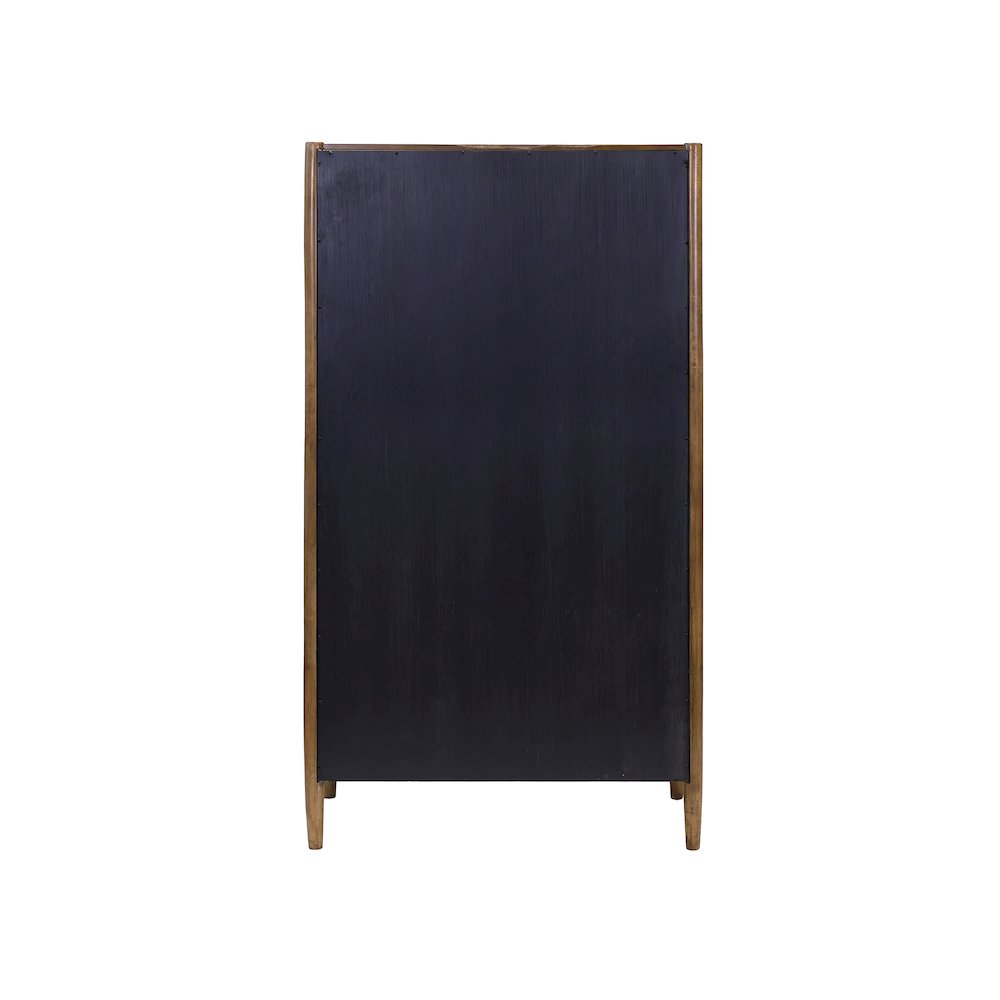 Lachlan Modern Wood Display Cabinet, Fully Assembled, Brown