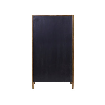 Lachlan Modern Wood Display Cabinet, Fully Assembled, Brown