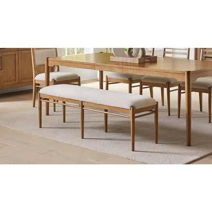 Lachlan Modern Wood Dining Table Bench, Fully Assembled, Brown