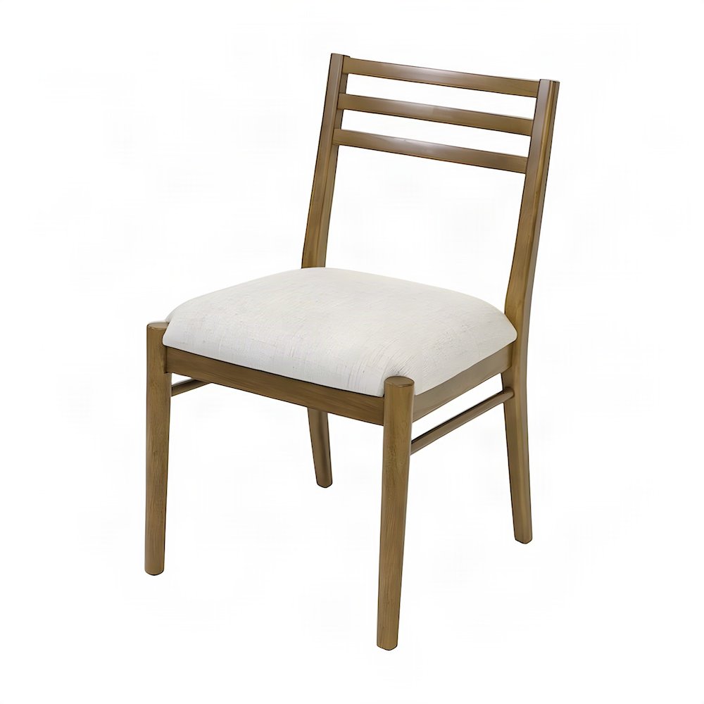 Mid-Century Modern Wood Dining Chairs, Set of 2 with Slat Back, Brown