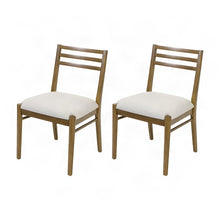 Mid-Century Modern Wood Dining Chairs, Set of 2 with Slat Back, Brown