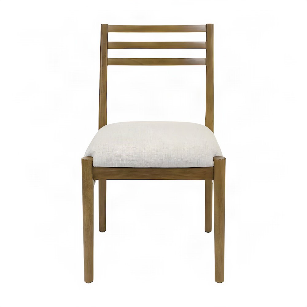 Mid-Century Modern Wood Dining Chairs, Set of 2 with Slat Back, Brown