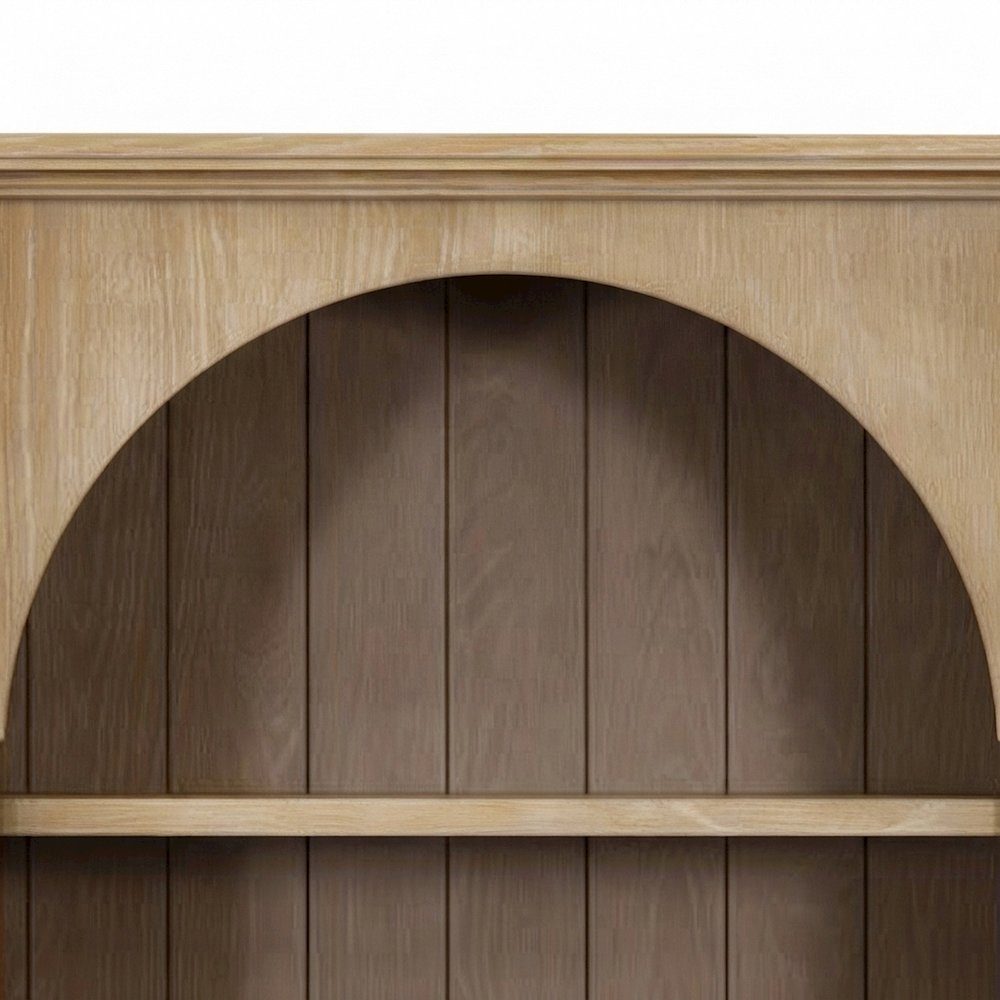 Modern Wooden Tall Open Bookcase with Adjustable Display Shelves, Light Brown