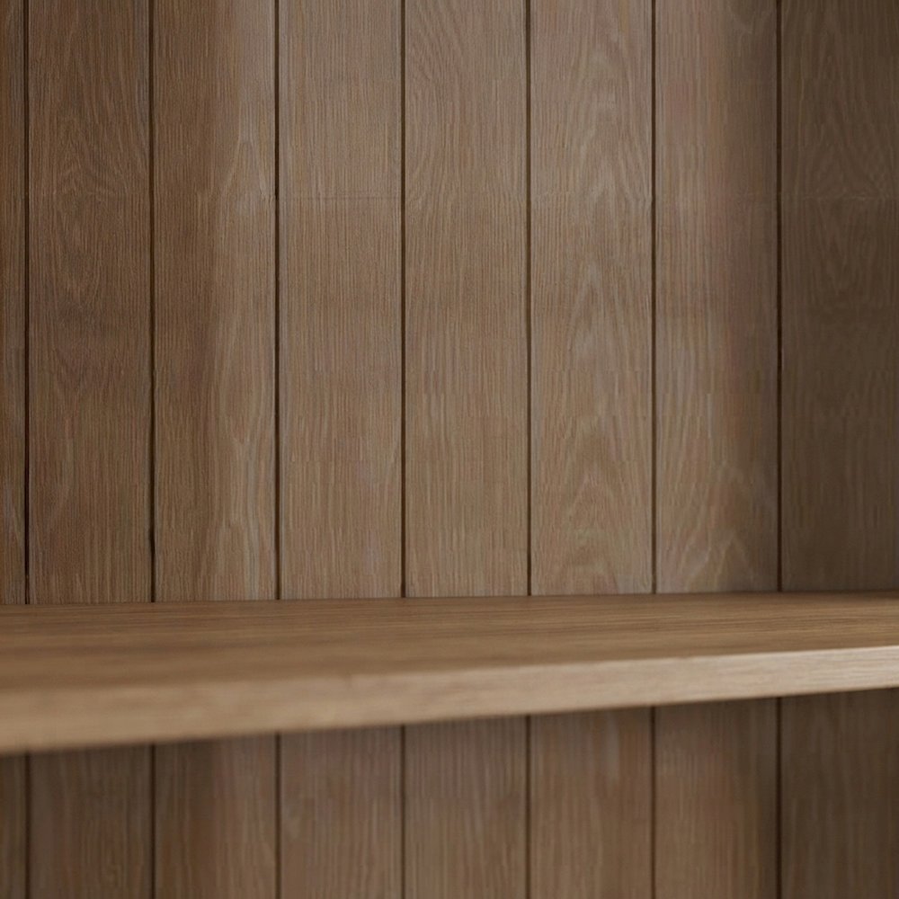 Modern Wooden Tall Open Bookcase with Adjustable Display Shelves, Light Brown