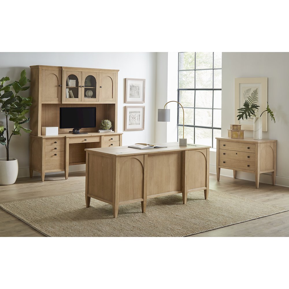 Laurel Wood Hutch With Doors, Fully Assembled