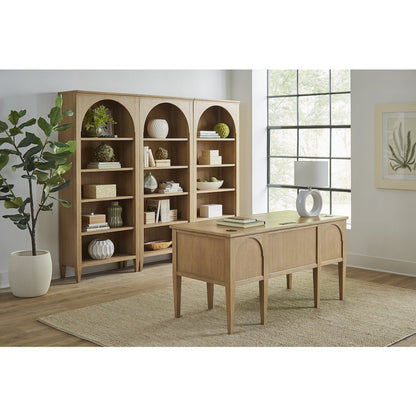 Laurel Wood Half Pedestal Desk, Wood Office Desk