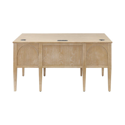Laurel Wood Half Pedestal Desk, Wood Office Desk