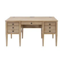 Laurel Wood Half Pedestal Desk, Wood Office Desk