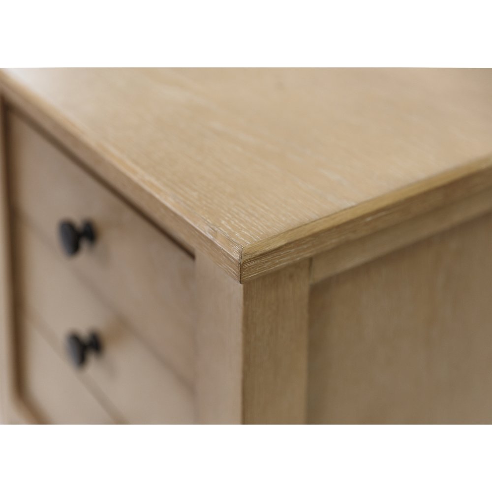 Laurel Wood Half Pedestal Desk, Wood Office Desk