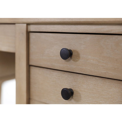 Laurel Wood Half Pedestal Desk, Wood Office Desk