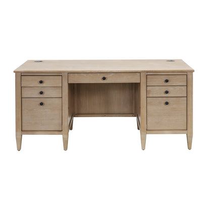 Laurel Wood Double Pedestal Desk, Wood Office Desk